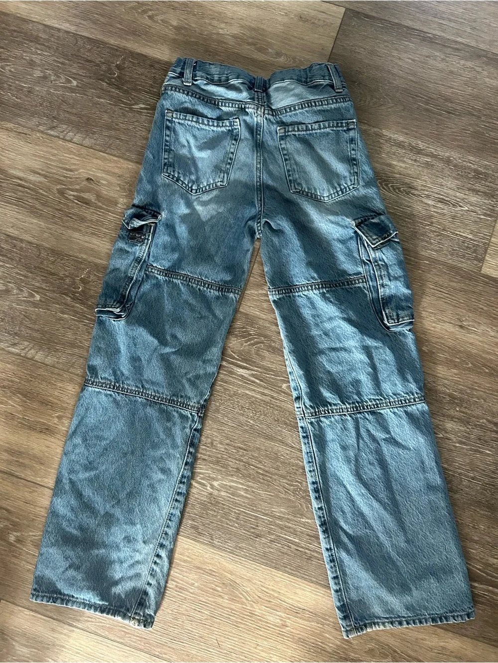 Girl’s Cargo Denim Pants - Light Blue